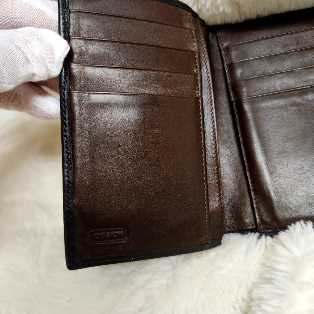 Vtg Black Coach Billfold - Picture 6 of 15